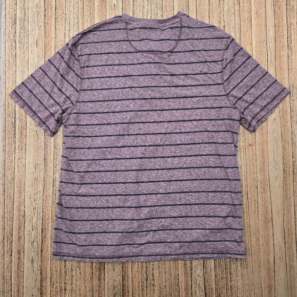 The Authentic Copper Oak Supply Mens‎ Purple And Black Striped XL Quarter Button - Picture 12 of 15